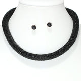 104386, GLITTER CRYSTAL RHINESTONE MAGNETIC CLOSURE NECKLACE