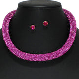 104386, GLITTER CRYSTAL RHINESTONE MAGNETIC CLOSURE NECKLACE