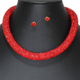 104386, GLITTER CRYSTAL RHINESTONE MAGNETIC CLOSURE NECKLACE