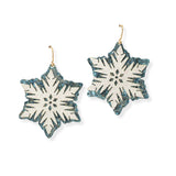 104388, CHRISTMAS GLITTER SNOWFLAKE DANGLE EARRING