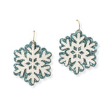 104389, CHRISTMAS GLITTER SNOWFLAKE DANGLE EARRING