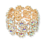 104391, FLOWER PEARL WITH RHINESTONE STRETCH BRACELET