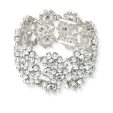 104391, FLOWER PEARL WITH RHINESTONE STRETCH BRACELET