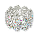 104391, FLOWER PEARL WITH RHINESTONE STRETCH BRACELET