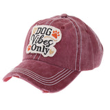 104398, "DOG VIBES ONLY" WASHED VINTAGE BALL CAP