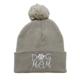 104399, "DOG MOM" POM POM BEANIE HAT