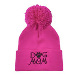 104399, "DOG MOM" POM POM BEANIE HAT