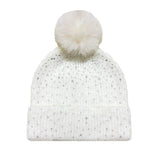104401, BLING RHINESTONE ACCENT FUR POM POM BEANIE HAT