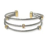 104433, 14K GOLD PLATED, PAVE CUBIC ZIRCONIA RING ACCENT DESIGNER INSPIRED CUFF BRACELET