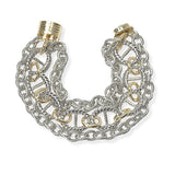 104447, 14K GOLD PLATED, DOUBLE D ACCENT DESIGNER INSPIRED MAGNETIC BRACELET