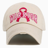 104450, "WARRIOR" PINK RIBBON WASHED VINTAGE BALL CAP