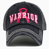 104450, "WARRIOR" PINK RIBBON WASHED VINTAGE BALL CAP
