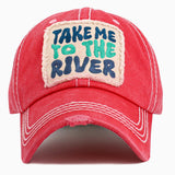 104451, "TAKE ME TO THE RIVER" WASHED VINTAGE BALL CAP