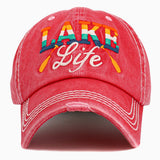 104452, "LAKE LIFE" WASHED VINTAGE BALL CAP
