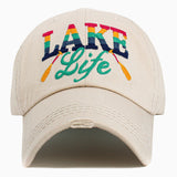 104452, "LAKE LIFE" WASHED VINTAGE BALL CAP