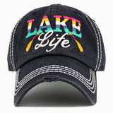 104452, "LAKE LIFE" WASHED VINTAGE BALL CAP