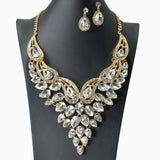 104453, TEARDROP ACCENT RHINESTONE EVENING NECKLACE SET