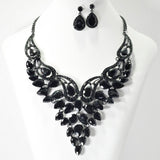104453, TEARDROP ACCENT RHINESTONE EVENING NECKLACE SET