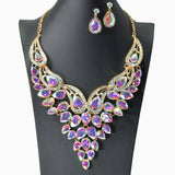 104453, TEARDROP ACCENT RHINESTONE EVENING NECKLACE SET