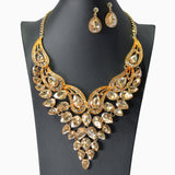 104453, TEARDROP ACCENT RHINESTONE EVENING NECKLACE SET