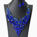 104453, TEARDROP ACCENT RHINESTONE EVENING NECKLACE SET