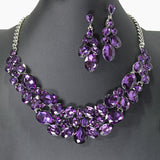 104455, MULTI SHAPE RHINESTONE EVENING NECKLACE SET