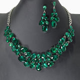 104455, MULTI SHAPE RHINESTONE EVENING NECKLACE SET