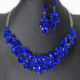104455, MULTI SHAPE RHINESTONE EVENING NECKLACE SET