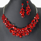 104455, MULTI SHAPE RHINESTONE EVENING NECKLACE SET