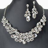 104455, MULTI SHAPE RHINESTONE EVENING NECKLACE SET