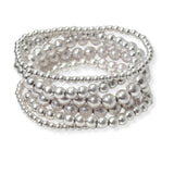 104461, MULTI LAYERED BALL BEADED STRETCH BRACELET