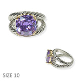 104462, PURPLE CUBIC ZIRCONIA DESIGNER INSPIRED RING