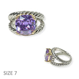 104462, PURPLE CUBIC ZIRCONIA DESIGNER INSPIRED RING