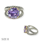 104462, PURPLE CUBIC ZIRCONIA DESIGNER INSPIRED RING
