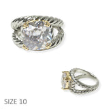 104462, CLEAR CUBIC ZIRCONIA DESIGNER INSPIRED RING