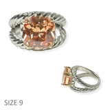 104462, CHAMPAGNE CUBIC ZIRCONIA DESIGNER INSPIRED RING