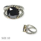 104462, BLACK CUBIC ZIRCONIA DESIGNER INSPIRED RING