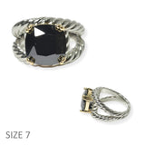 104462, BLACK CUBIC ZIRCONIA DESIGNER INSPIRED RING
