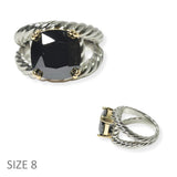 104462, BLACK CUBIC ZIRCONIA DESIGNER INSPIRED RING