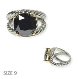 104462, BLACK CUBIC ZIRCONIA DESIGNER INSPIRED RING