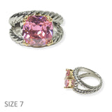 104462, PINK CUBIC ZIRCONIA DESIGNER INSPIRED RING