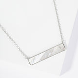 104465, GOLD DIPPED, "PSALM 23:4" MOTHER OF PEARL BAR NECKLACE
