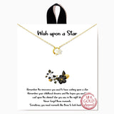 104467, GOLD DIPPED, "WISH UPON A STAR" DAINTY CUBIC ZIRCONIA NECKLACE
