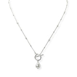 104468, FRESHWATER PEARL CHARM TOGGLE NECKLACE