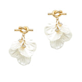 104476, FRESHWATER PEARL FLOWER PETAL DANGLE EARRING