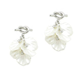 104476, FRESHWATER PEARL FLOWER PETAL DANGLE EARRING
