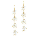 104478, FRESHWATER PEARL WITH CUBIC ZIRCONIA DROP DANGLE EARRING