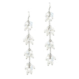 104478, FRESHWATER PEARL WITH CUBIC ZIRCONIA DROP DANGLE EARRING