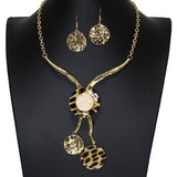 104487, ROUND CELLULOID ACETATE ACCENT ENAMEL NECKLACE