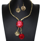 104487, ROUND CELLULOID ACETATE ACCENT ENAMEL NECKLACE